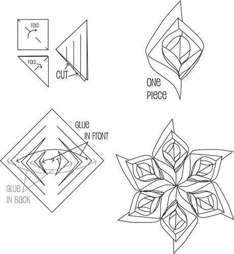 Detail 3d Snowflake Template Nomer 3