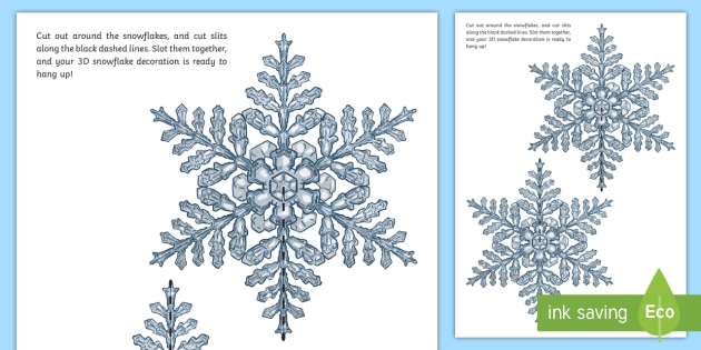 Detail 3d Snowflake Template Nomer 38