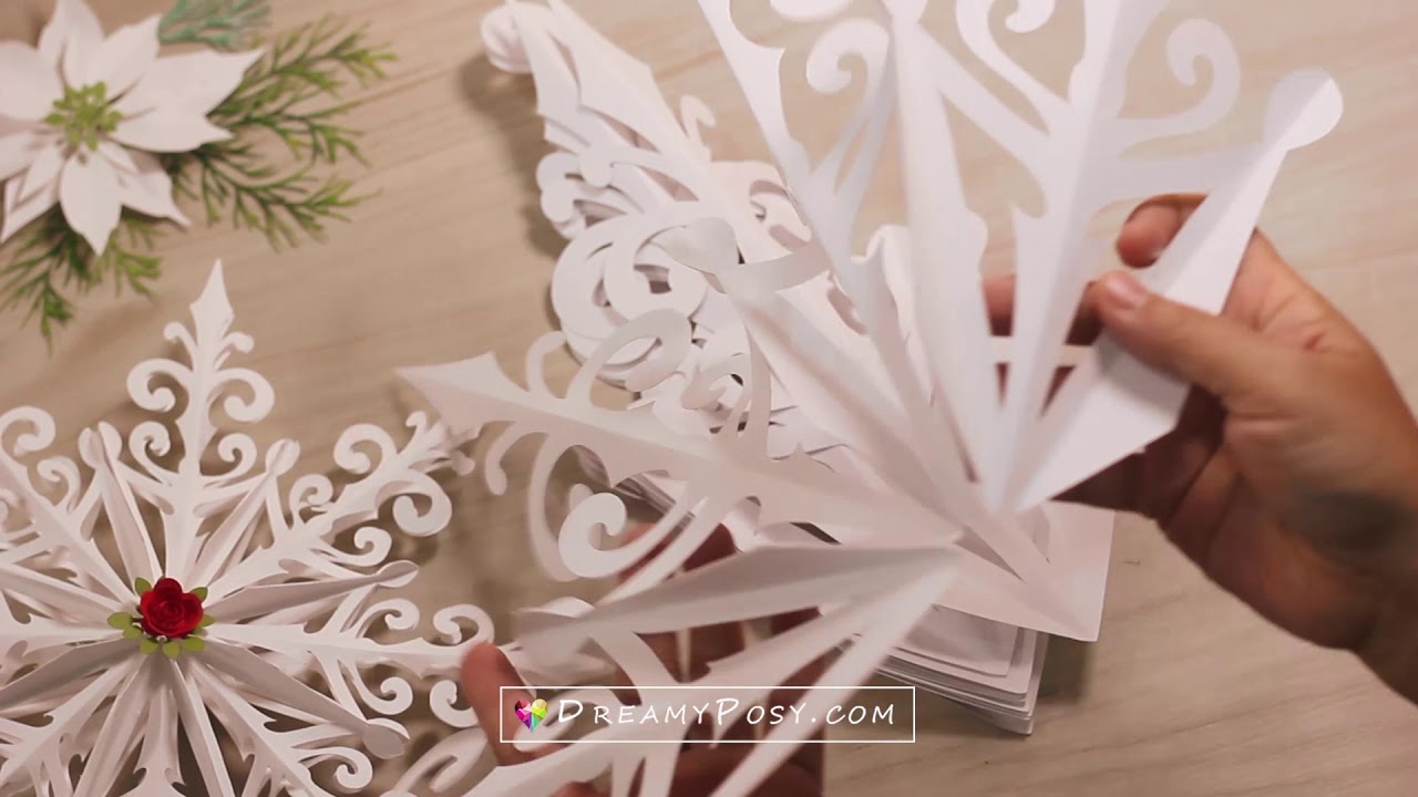 Detail 3d Snowflake Template Nomer 8