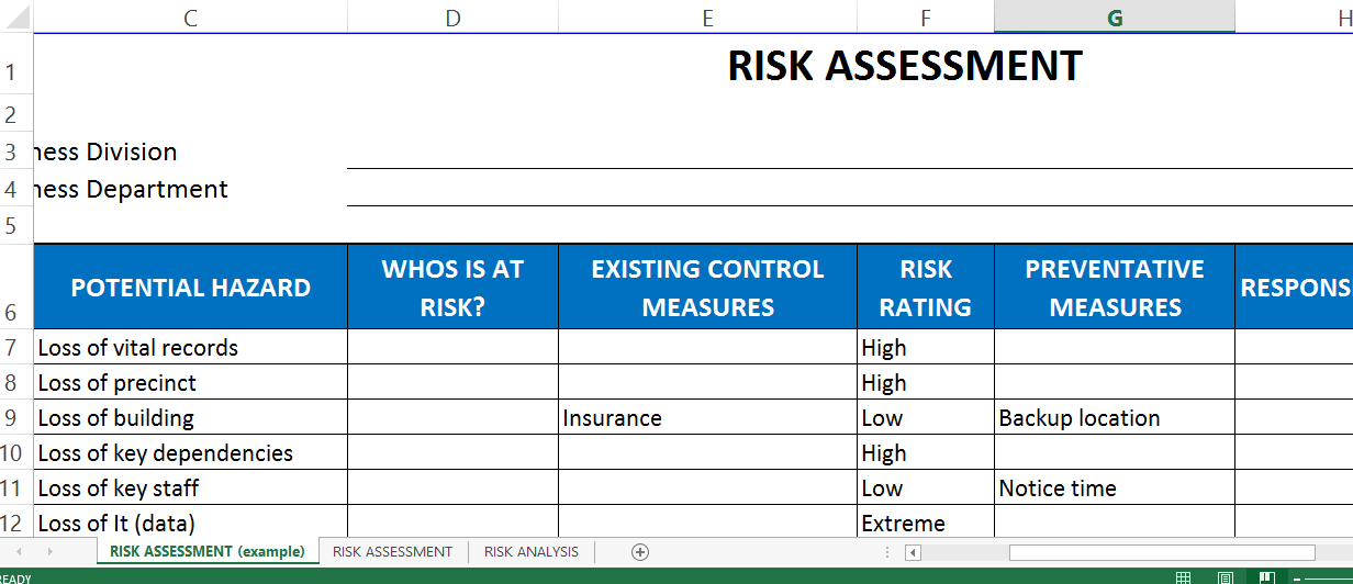 Detail 3x3 Risk Matrix Template Excel Nomer 32