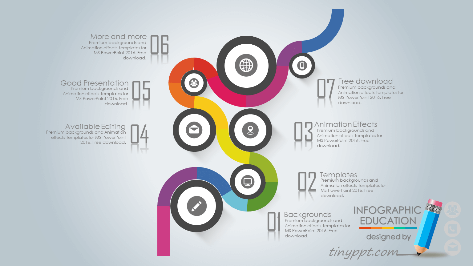 Detail 7 Steps Powerpoint Template Free Nomer 51