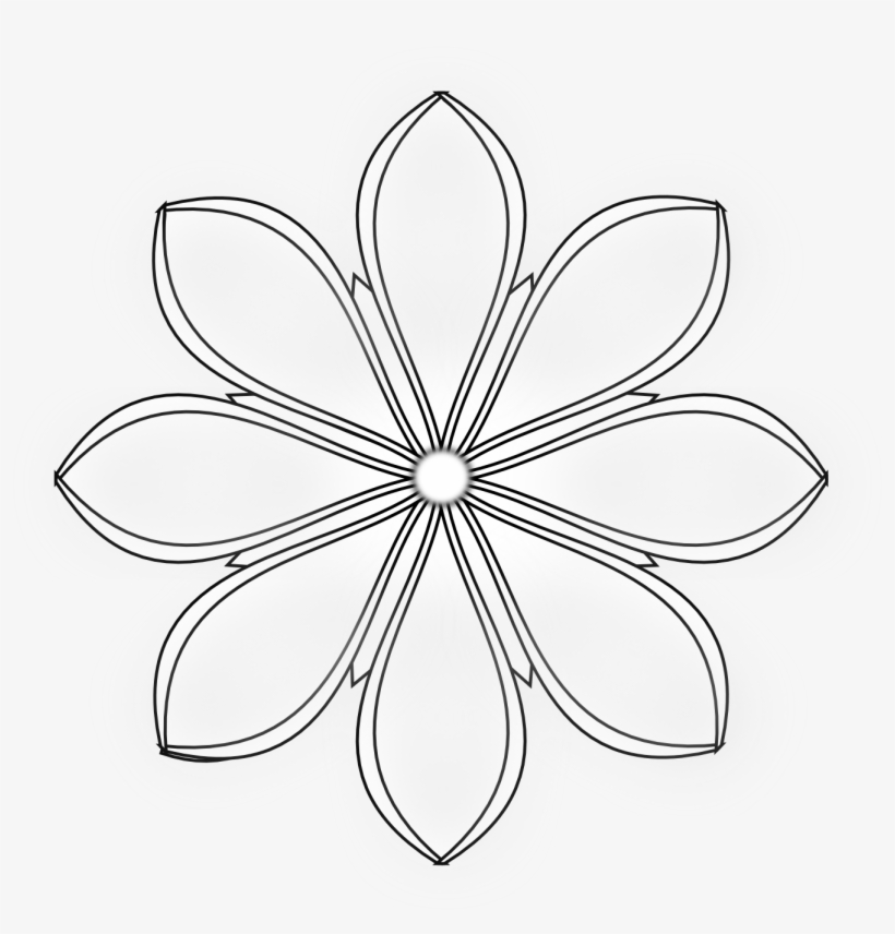 Detail 8 Petal Flower Template Nomer 3