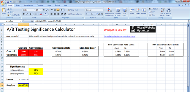 Detail A B Testing Excel Template Nomer 5