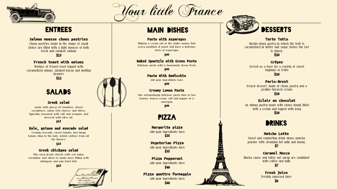 Detail A La Carte Menu Template Nomer 18