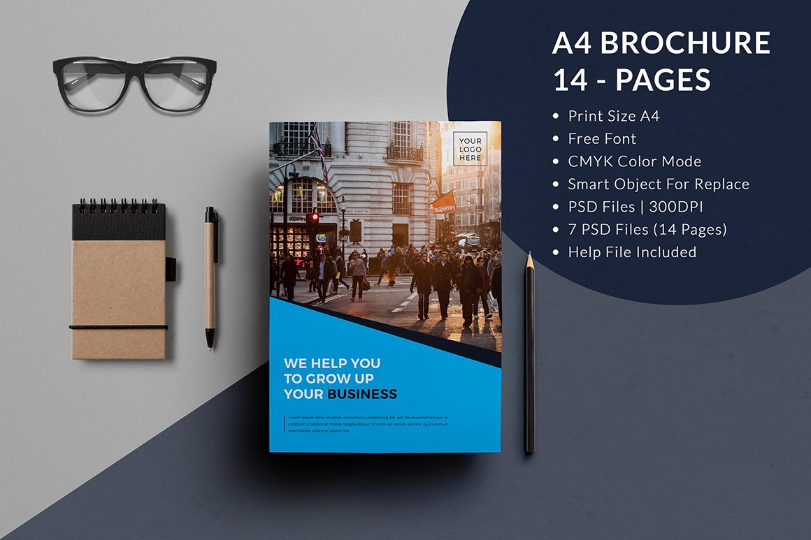 Detail A4 Brochure Template Psd Nomer 30