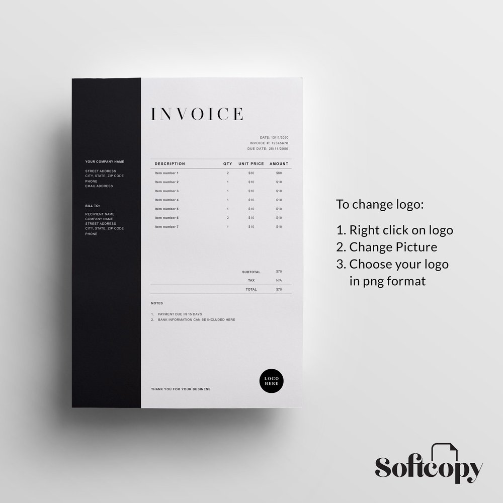 Detail A4 Invoice Template Nomer 12