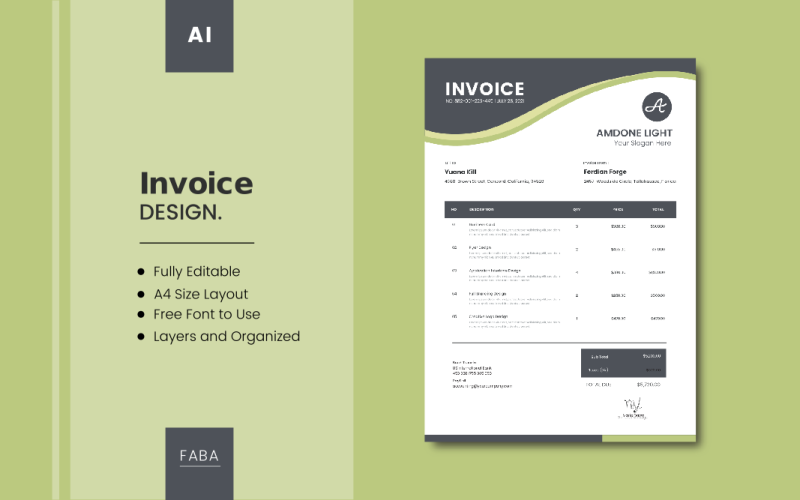 Detail A4 Invoice Template Nomer 18