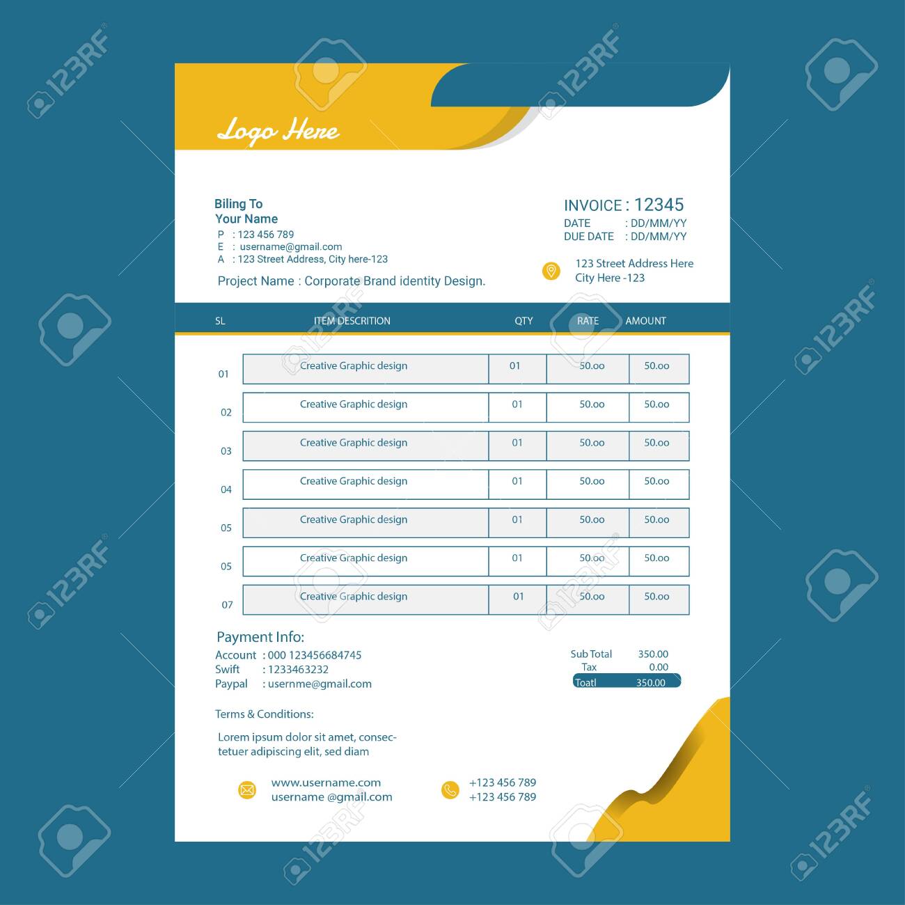 Detail A4 Invoice Template Nomer 19