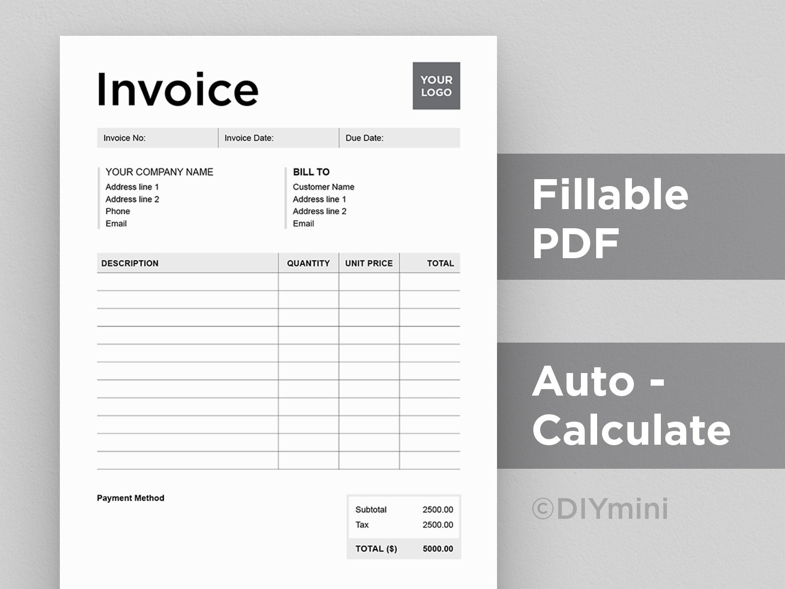 Detail A4 Invoice Template Nomer 33