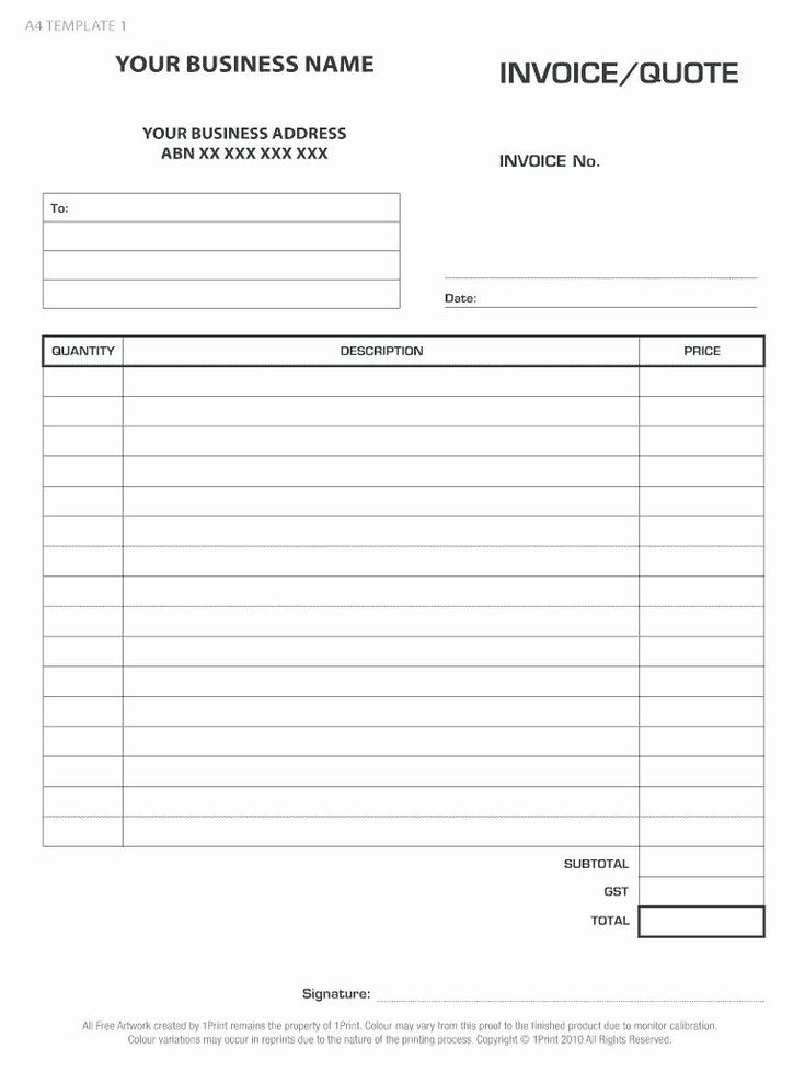 Detail A4 Invoice Template Nomer 37