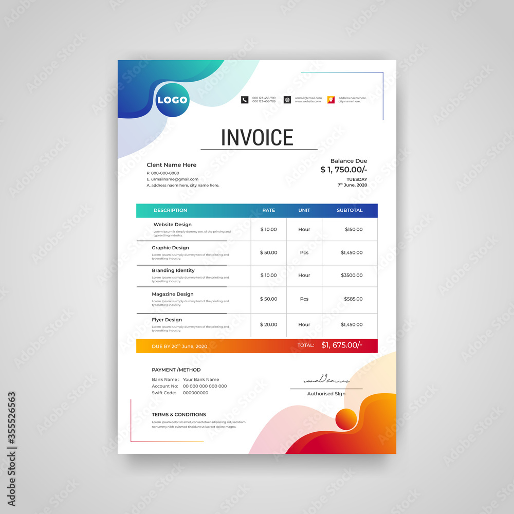 Detail A4 Invoice Template Nomer 38