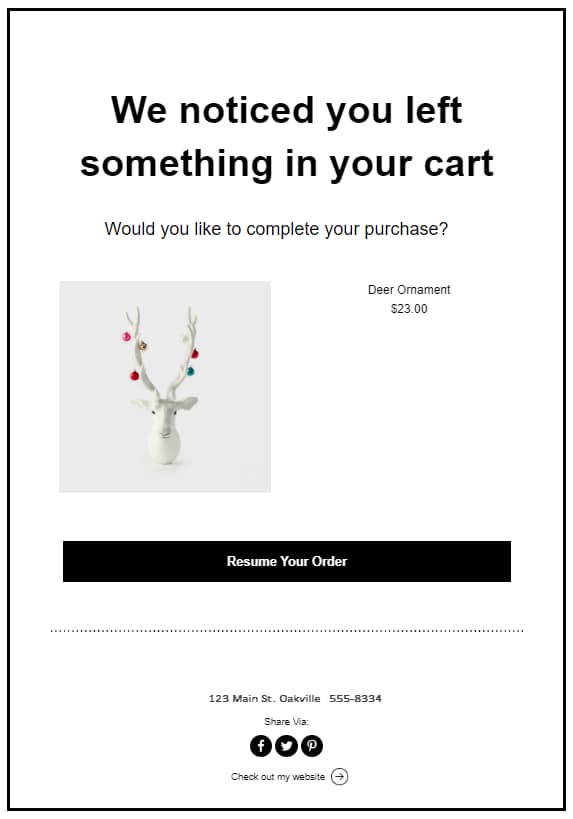 Abandoned Checkout Email Template - KibrisPDR