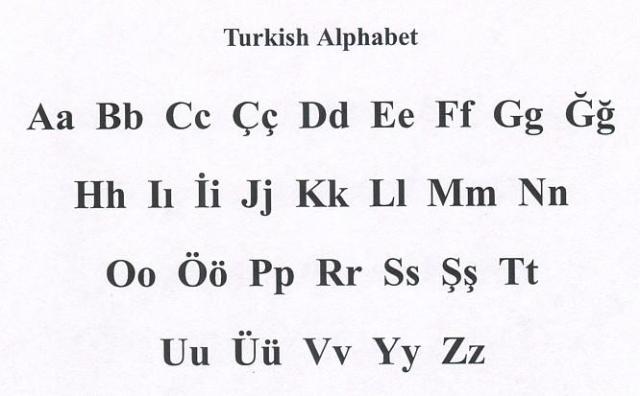 Abjad Bahasa Turki - KibrisPDR