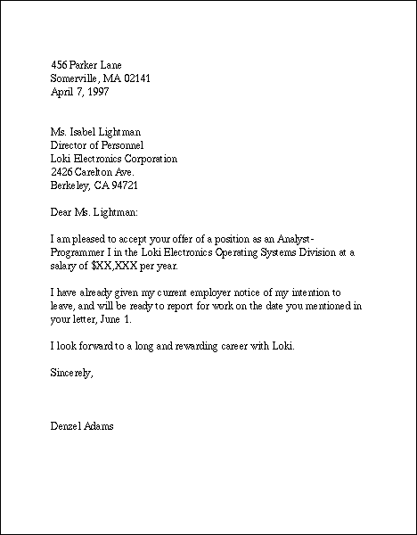 Detail Acceptance Letter Template Nomer 6
