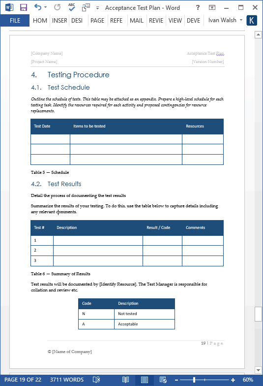 Detail Acceptance Test Plan Template Nomer 2