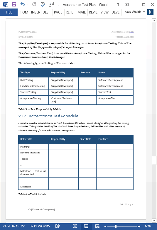 Detail Acceptance Test Plan Template Nomer 13
