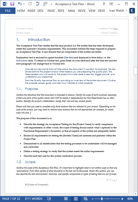 Detail Acceptance Test Plan Template Nomer 17