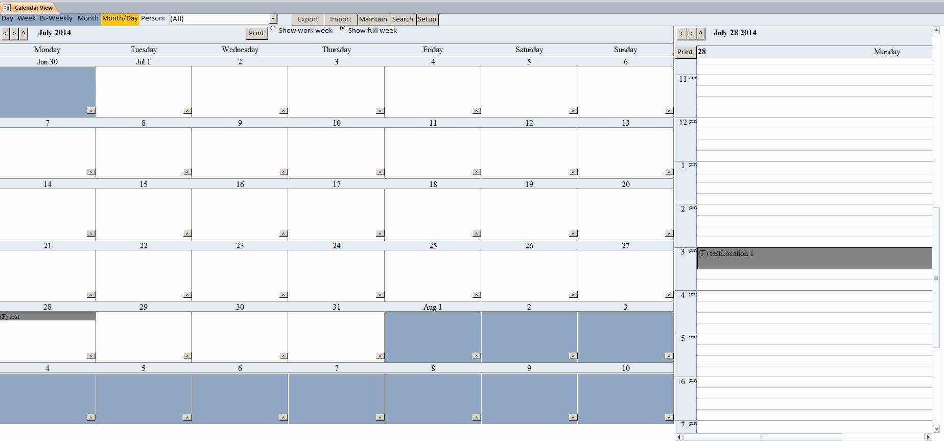 Detail Access Schedule Template Nomer 2