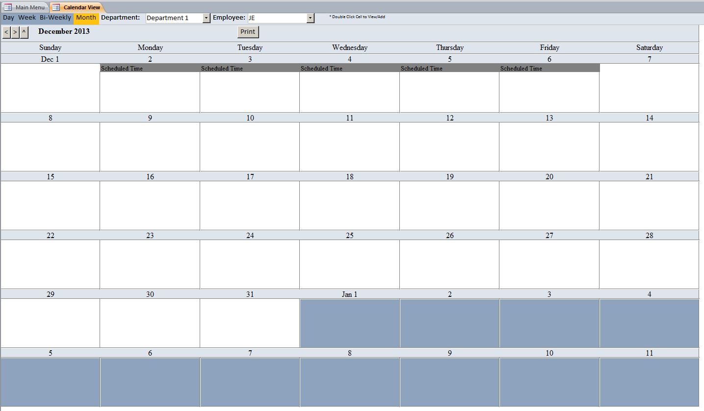 Detail Access Schedule Template Nomer 17