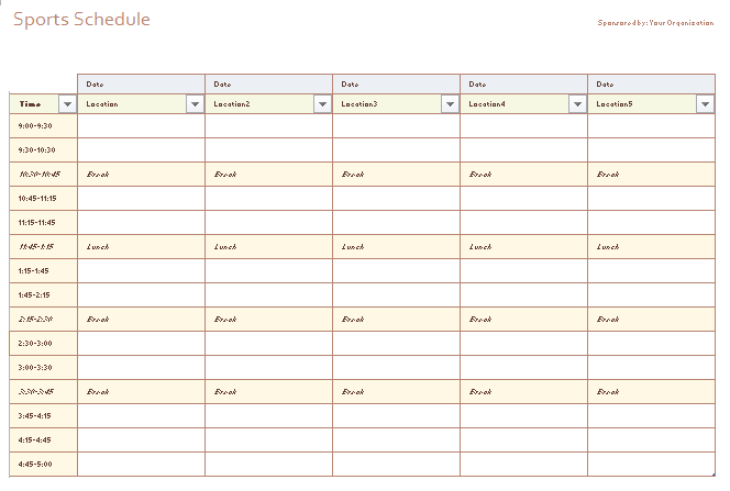 Detail Access Schedule Template Nomer 24