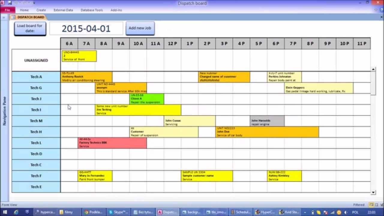 Detail Access Schedule Template Nomer 3