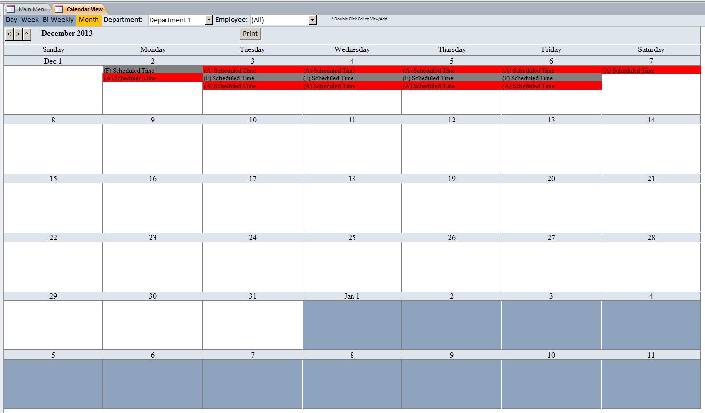 Detail Access Schedule Template Nomer 4