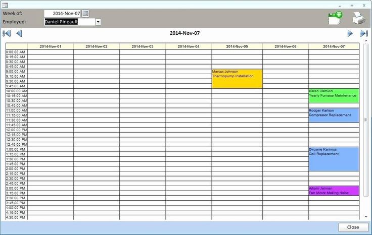 Detail Access Schedule Template Nomer 6