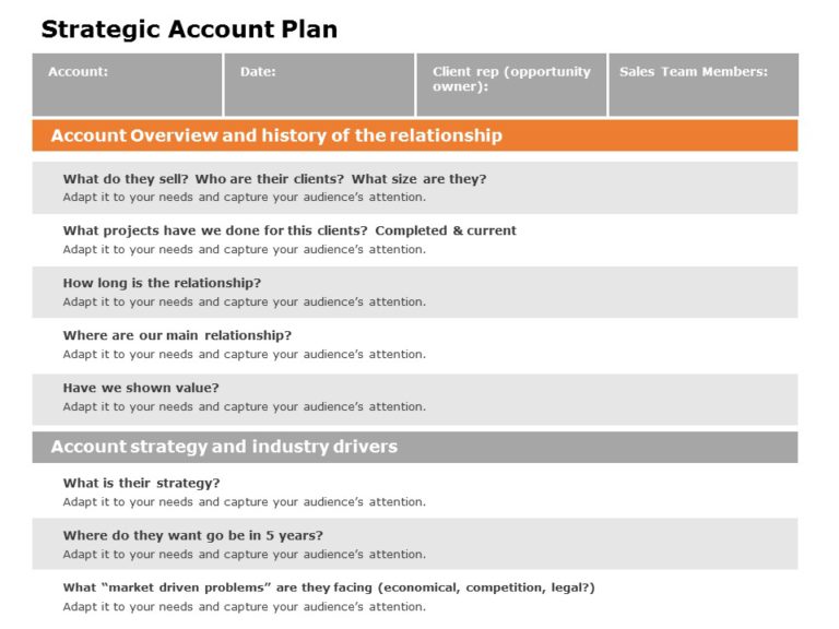 Detail Account Planning Template For Sales Nomer 15