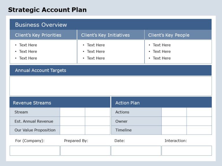Detail Account Planning Template For Sales Nomer 3