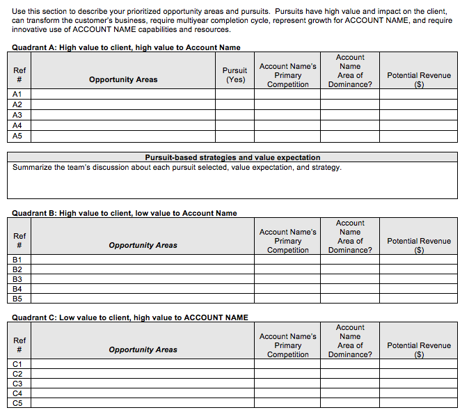 Detail Account Planning Template For Sales Nomer 44