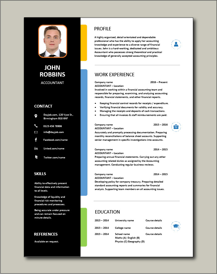 Detail Accountant Cv Template Nomer 38