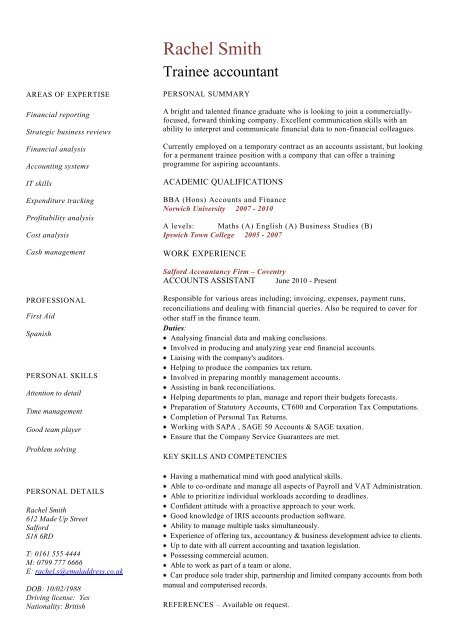 Detail Accountant Cv Template Nomer 42