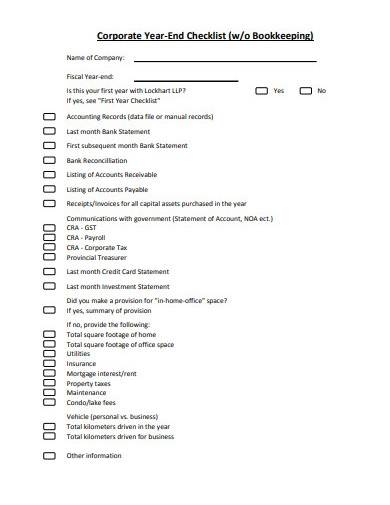 Detail Accounting Month End Checklist Template Excel Nomer 32