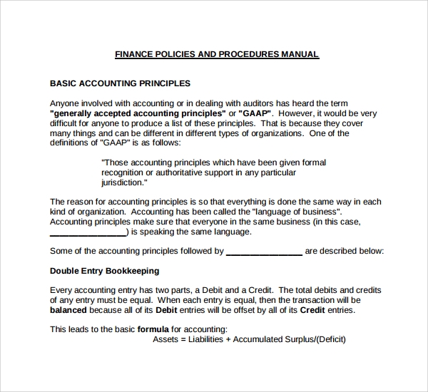 Detail Accounting Policy Manual Template Nomer 2