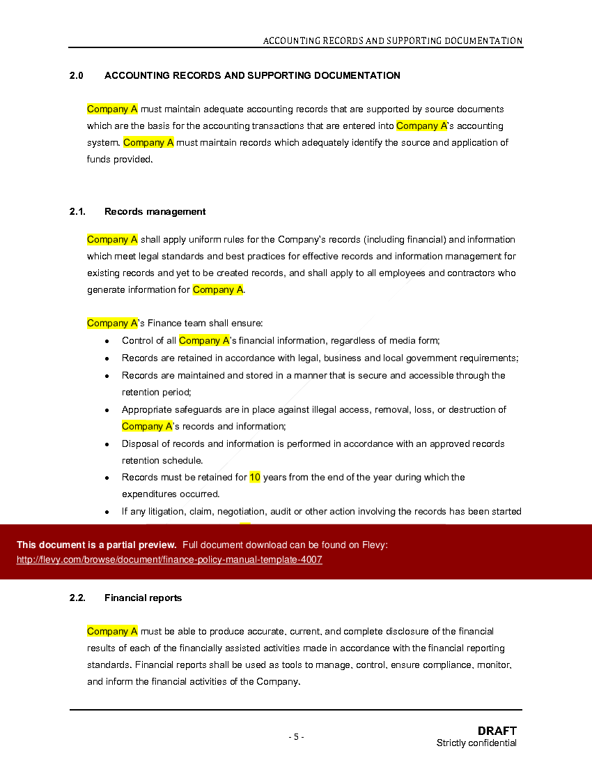 Detail Accounting Policy Manual Template Nomer 46