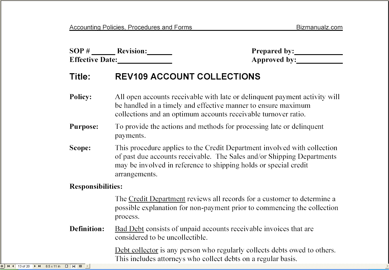 Detail Accounting Policy Manual Template Nomer 6