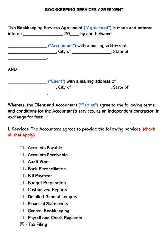 Detail Accounting Services Contract Template Nomer 8