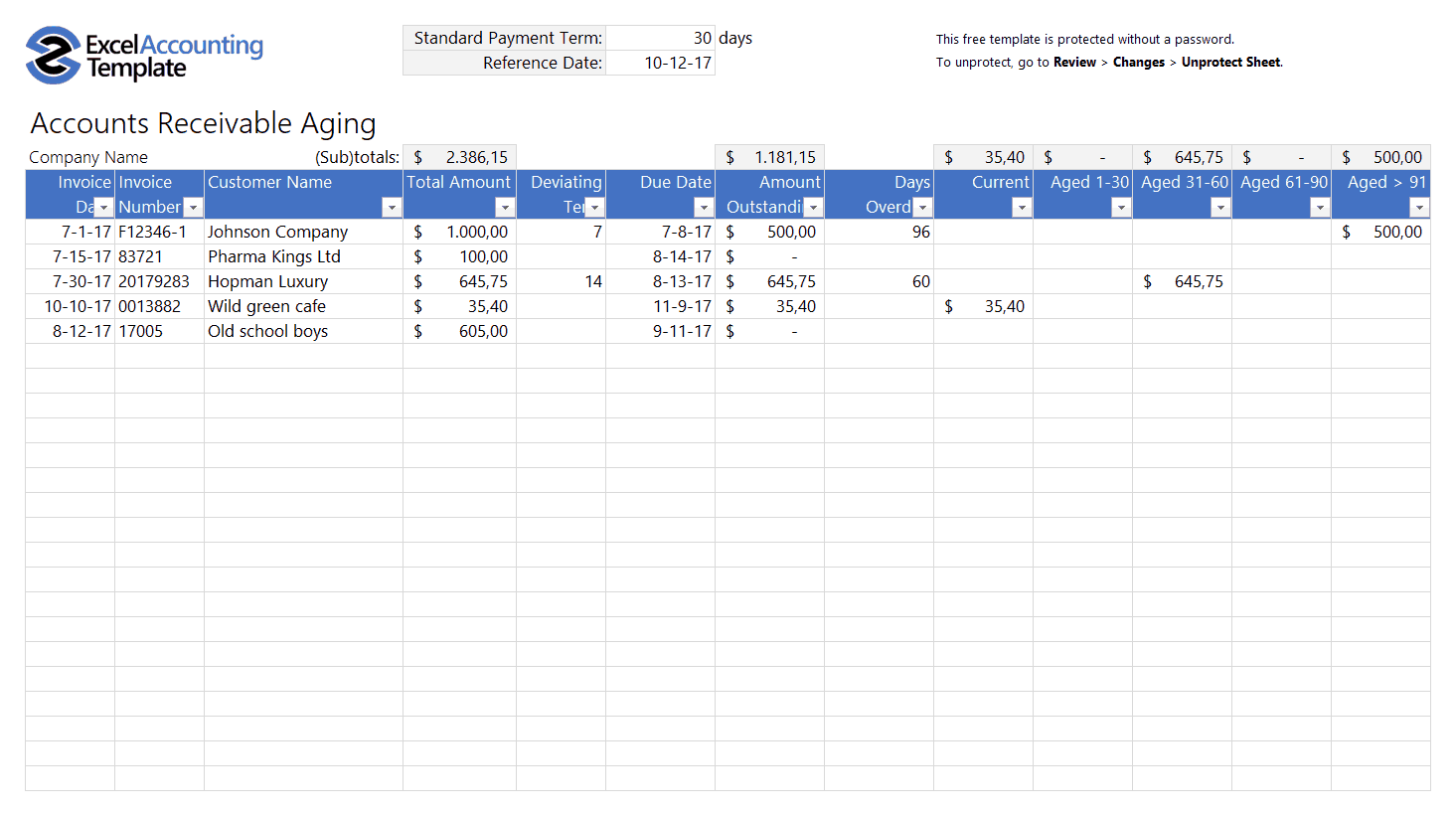 Detail Accounts Receivable Template Nomer 52