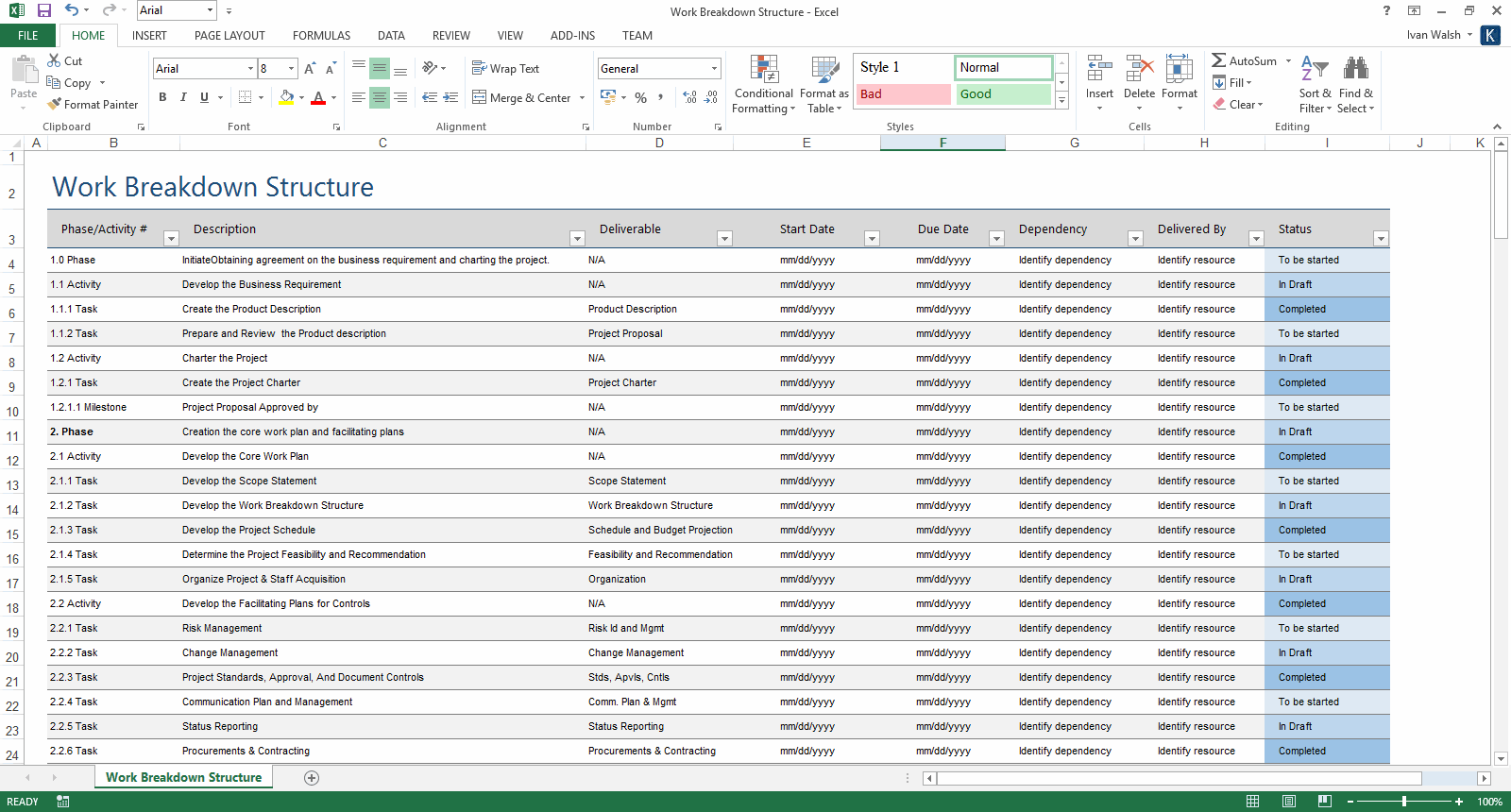 Detail Acquisition Project Plan Template Excel Nomer 11