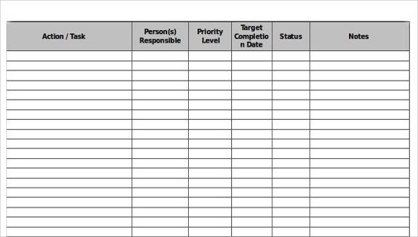 Detail Action Plan Template Nomer 42
