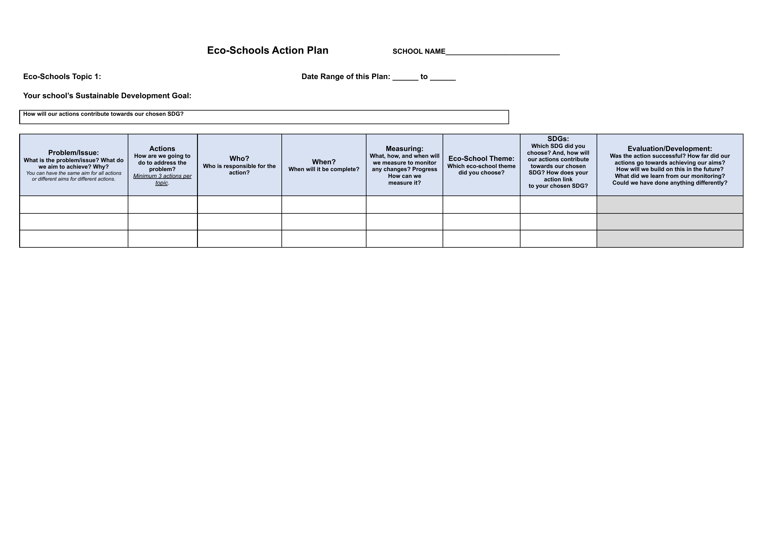 Detail Action Plan Template Nomer 43