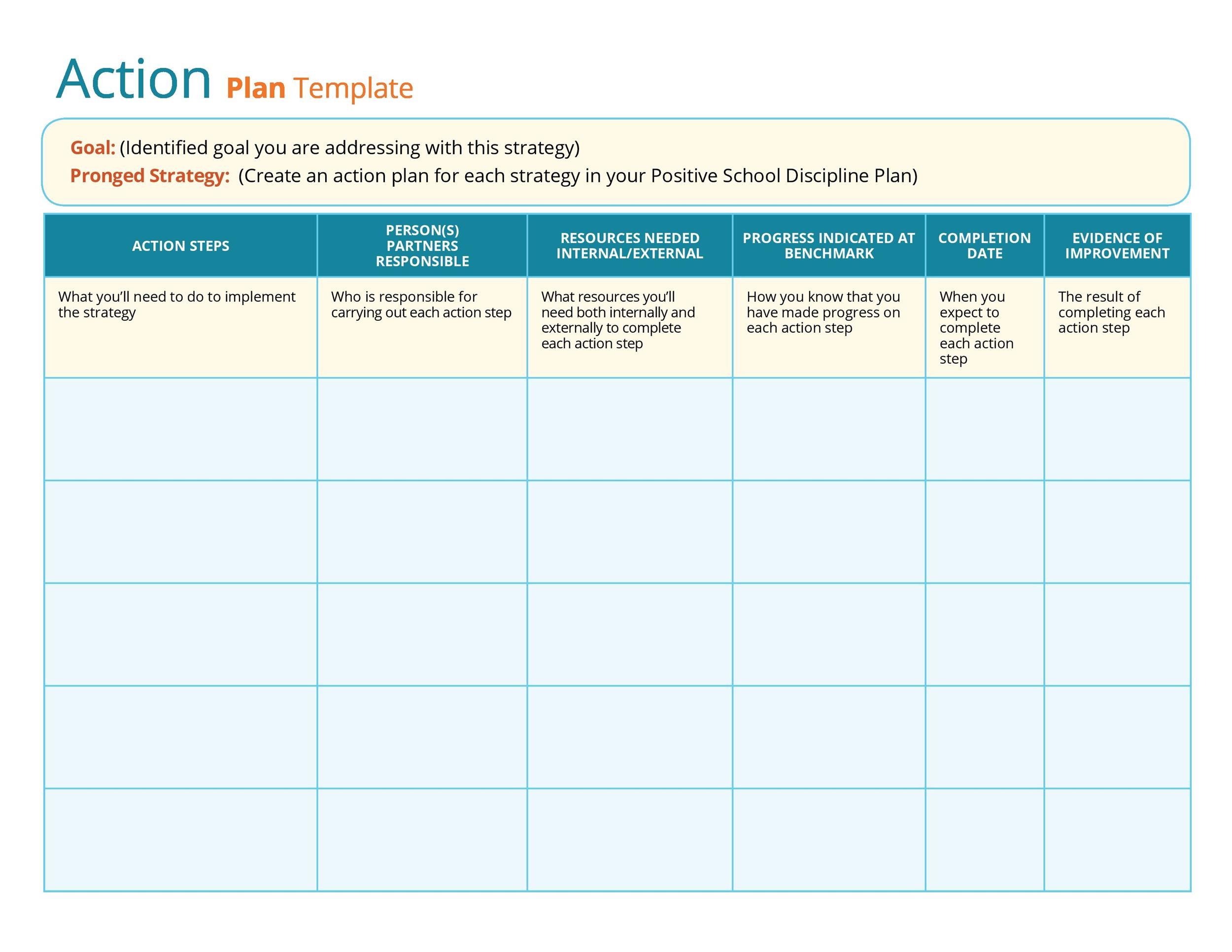 Detail Action Plan Template Download Nomer 2