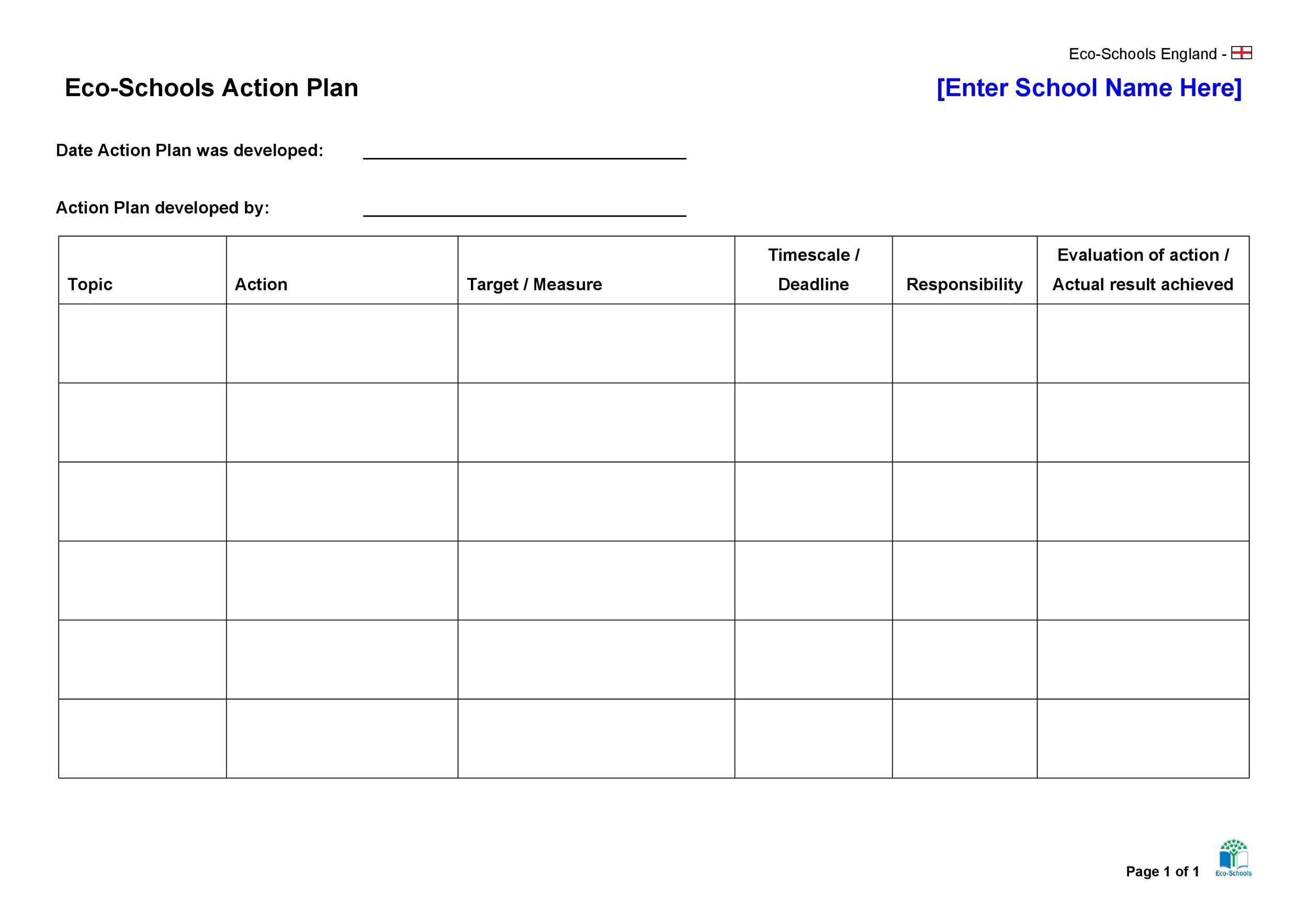 Detail Action Plan Template Download Nomer 25