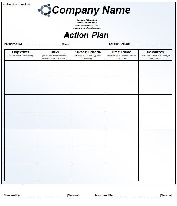 Detail Action Plan Template Download Nomer 32