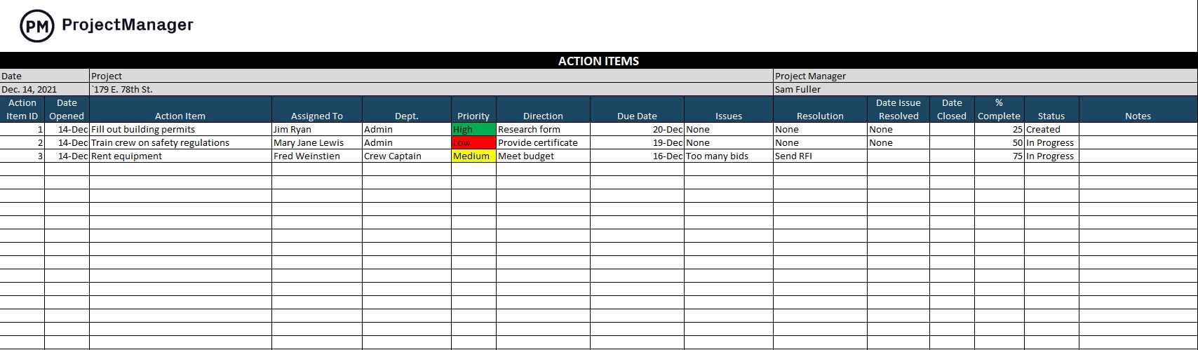 Detail Action Tracker Excel Task Tracker Template Nomer 31
