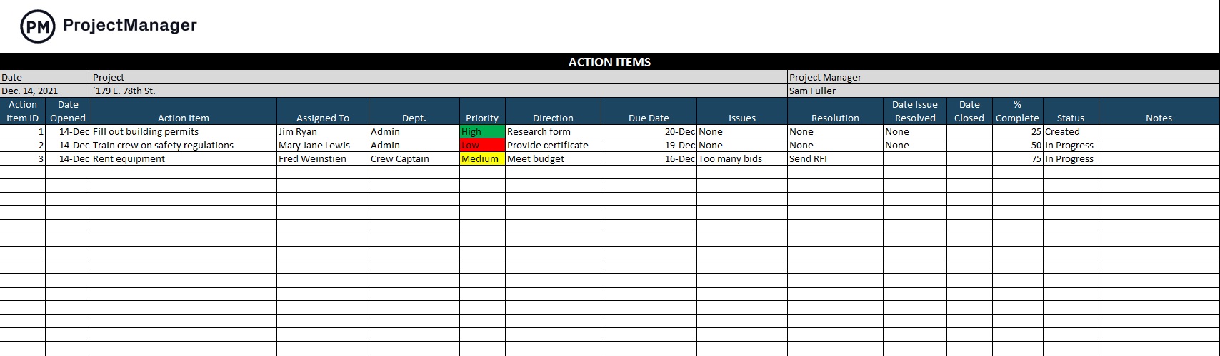 Detail Action Tracker Excel Task Tracker Template Nomer 31