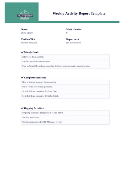 Detail Activity Report Template Nomer 37