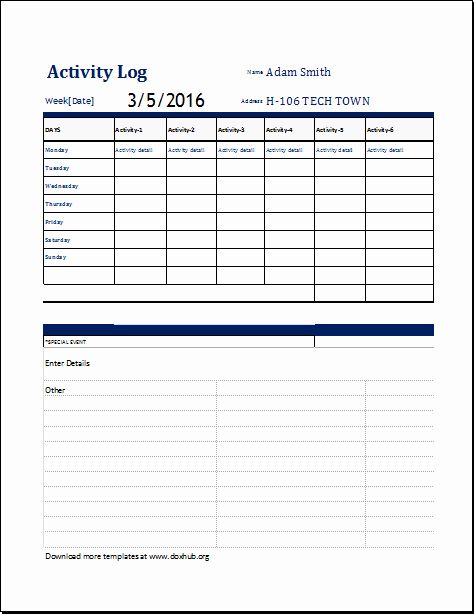 Detail Activity Template Excel Nomer 14