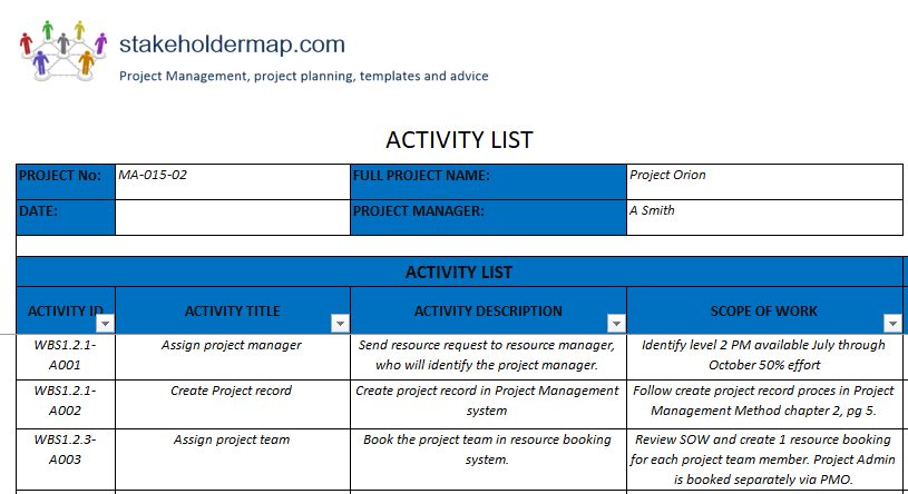 Detail Activity Template Excel Nomer 43