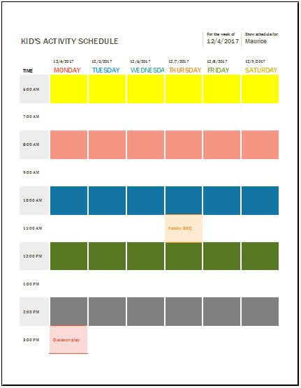 Detail Activity Template Excel Nomer 45